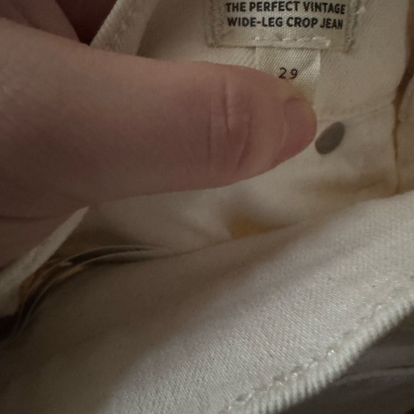 Madewell Women's Perfect Vintage Wide-Leg Cropped Jeans In Cream - Picture 4 of 6